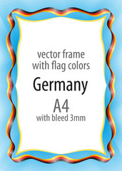 Frame and border of ribbon with the colors of the Germany flag