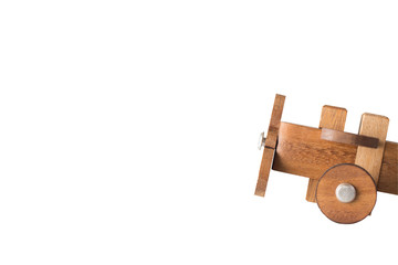 Wooden plane on white background.