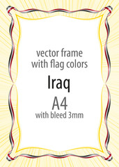 Frame and border of ribbon with the colors of the Iraq flag