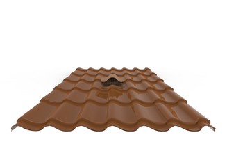 3d illustration of roof. white background isolated. icon for game web.
