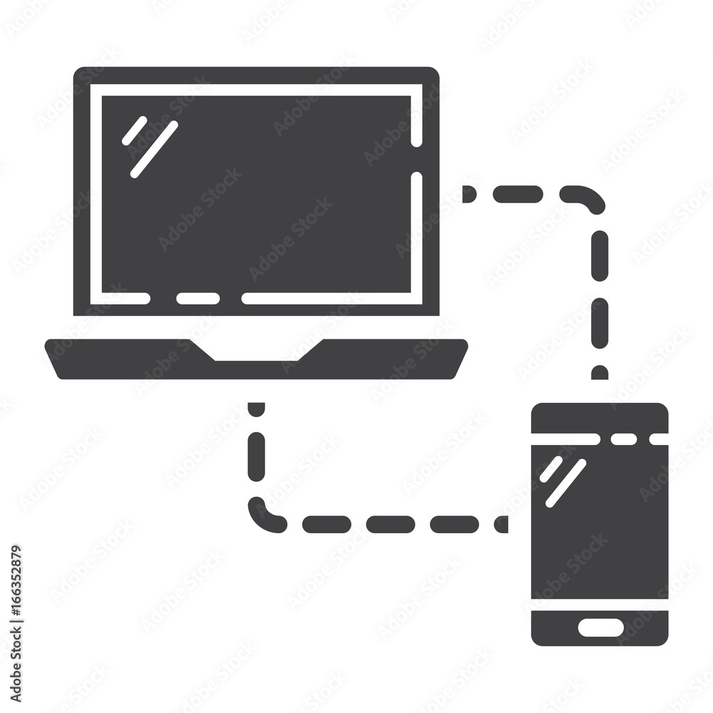 Poster responsive web design glyph icon, seo and development, sync devices sign vector graphics, a solid pa