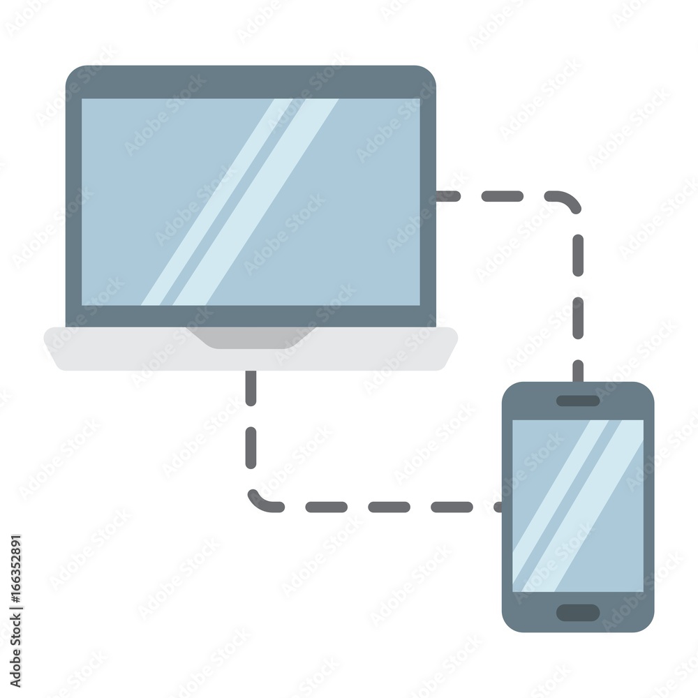 Poster responsive web design flat icon, seo and development, sync devices sign vector graphics, a colorful 