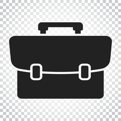 Suitcase vector icon. Luggage illustration in flat style. Simple business concept pictogram on isolated background.