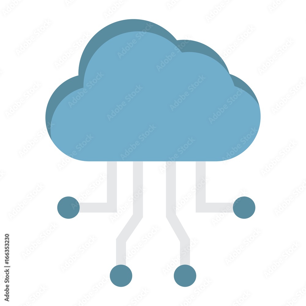 Poster cloud computing flat icon, seo and development, cloud sign vector graphics, a colorful solid pattern