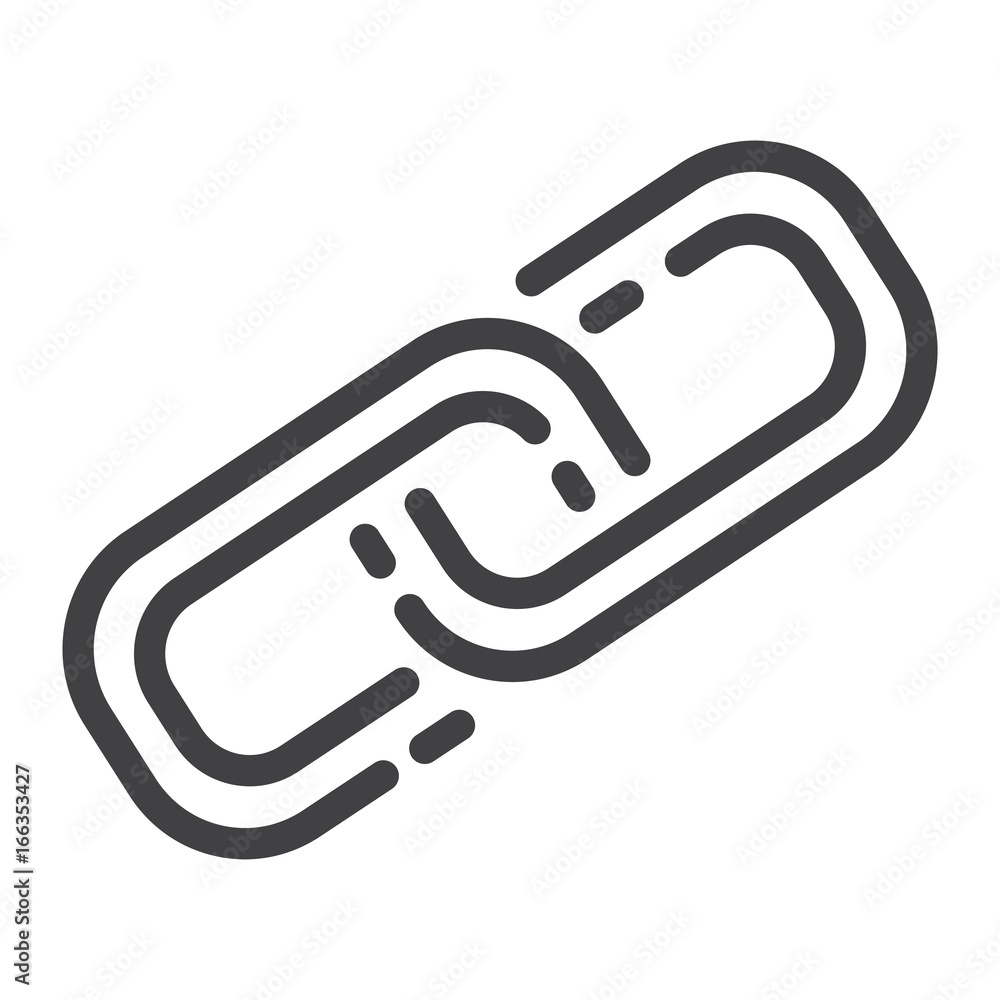 Aufkleber link building line icon, seo and development, chain sign vector graphics, a linear pattern on a whit