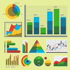 Design diagram chart elements vector illustration of business flow sheet graph infographics data template