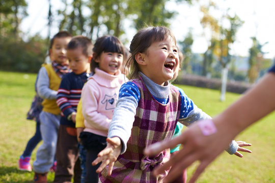 happy kids in the park