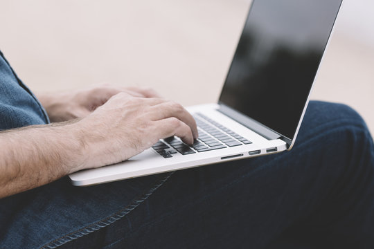 man with laptop