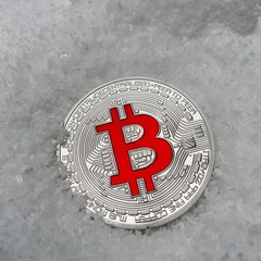Red bitcoin coin