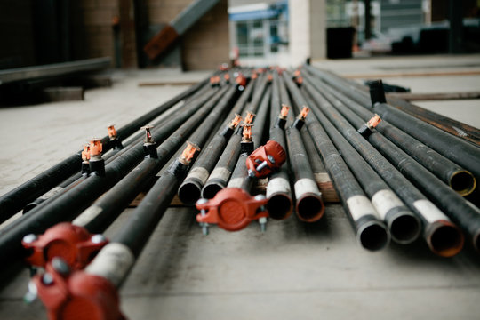Black Piping on the ground.
