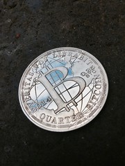 Silver bitcoin coin
