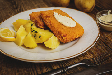 fried cheese with potato