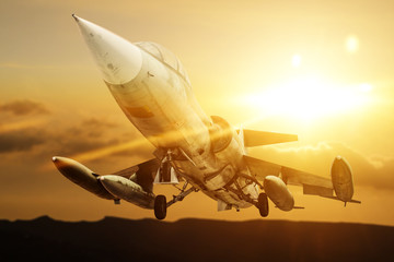 plane and sunset 