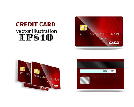 red credit card Front and back view

