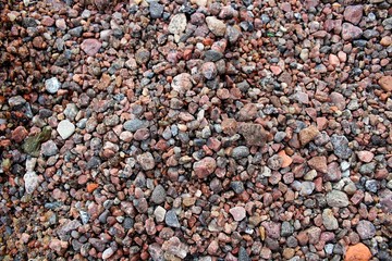 Gravel on embankment