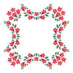 Red floral frame - 166358094