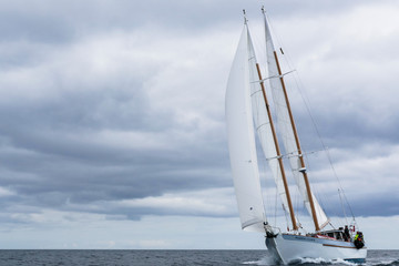 Schooner Passing Cloud Under Sail © heysooooos