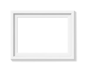 White picture frame. Landscape orientation