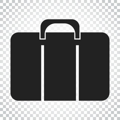 Suitcase vector icon. Luggage illustration in flat style. Simple business concept pictogram on isolated background.