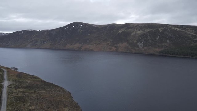 Aerial 6 of Loch Glass in Dingwall, Scotland