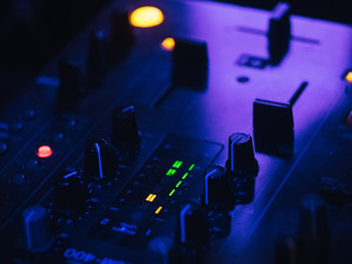 dj mixer in the dark