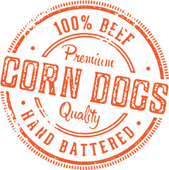 Vintage Corn Dogs Stamp Sign