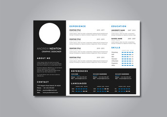 CV Resume Clean Design Vector Template / Curriculum Vitae