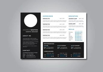Ingelijste posters CV Resume Clean Design Vector Template / Curriculum Vitae © Zander