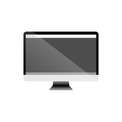 modern display monitor computer black and gray 