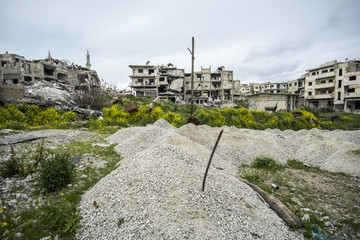 ville de syrie détruite, Homs 