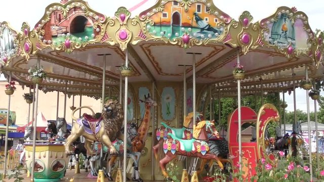 Carousel for children in holiday park