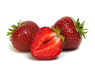 Fresh strawberry isolated on white