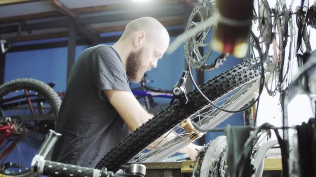 Sale and repair of bicycles.