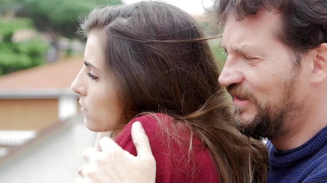 Woman refusing boyfriend slow motion