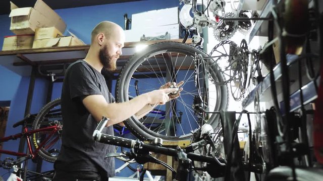 Sale and repair of bicycles.