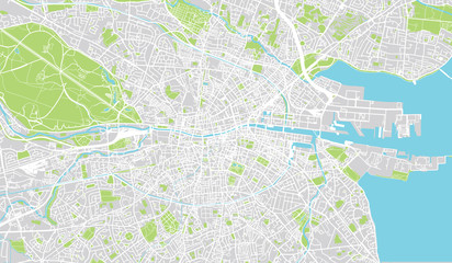 Fototapeta premium Miejska mapa miasta Dublina, Irlandia