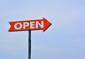 Open neon sign.