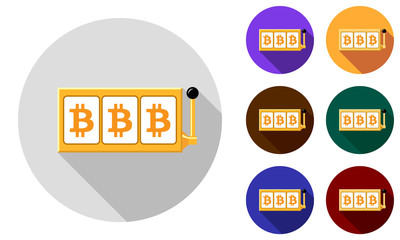 Bitcoin slot reels icon set