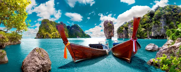 Poster Im Rahmen Malerische Landschaft Thailands. Phuket-Strand und Inseln. Reisen und Abenteuer in Asien © C.Castilla