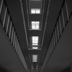 Fototapeta na wymiar Office building perspective in monochrome