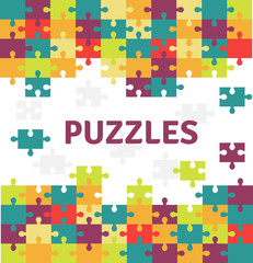 Puzzle pieces isolated icon. Game concept in flat style.