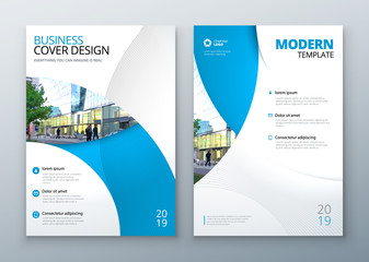 Fototapeta Brochure template layout design. Corporate business annual report, catalog, magazine, flyer mockup. Creative modern bright concept circle round shape obraz