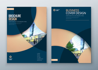 Brochure template layout design. Corporate business annual report, catalog, magazine, flyer mockup. Creative modern bright concept circle round shape