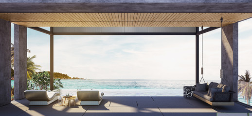 Swing sofa and daybed on the Swimming pool