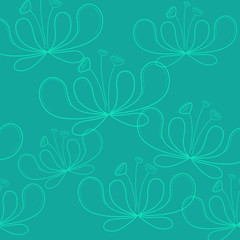 Green Leaf and flower Pattern Template Background
