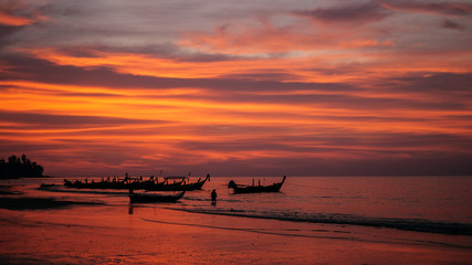 Beautiful sunset at the beach