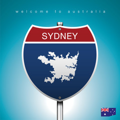 Sign of State American in Road Style