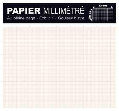 Papier calque millimétré 90 g/m² A4 21 x 29.7 - Scrapmalin