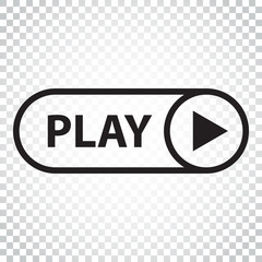 Play icon vector. Play video illustration in flat style. Simple business concept pictogram on isolated background.