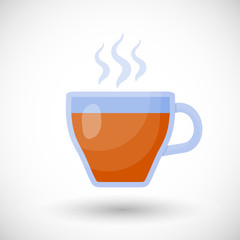 Steaming tea vector flat icon